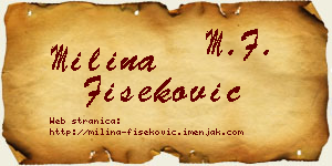 Milina Fišeković vizit kartica